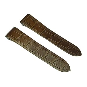 23mm Custom Made Replacement Dark Brown Leather Alligator Grain Watch Band Strap fits 38mm Cartier...