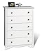 Prepac Monterey 5 Drawer Chest in White Finish