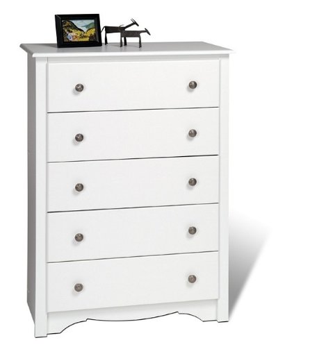 Prepac WDC-3345 White 5 Drawer Chest