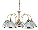 Kitchen & Housewares : American Diner Antique Brass And Clear Ribbed Glass 5 Light Pendant 5X60 Watt Lambs Bc