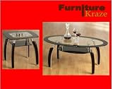 Glass Coffee Table and Lamp Table Set- Elena Black Border Glass Coffee Table and Lamp Table Set- Elena Black Border