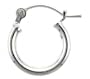 Sterling Silver Small Hoop Earrings with Snap-Bar Closure. about 1/2" (12mm) Diameter.
