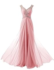 A-line Chiffon Empire   Waistline Beaded Evening Dress 