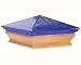 Woodway Products 870.3349 4-by-4-Inch Cedar Trimmed Glass Pyramid Post Cap, Blue