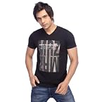 Mario Zegnoti-Mens Short Sleeves Slim Fit V Neck Print T-Shirt | Size - Extra Large | Item # 7407018