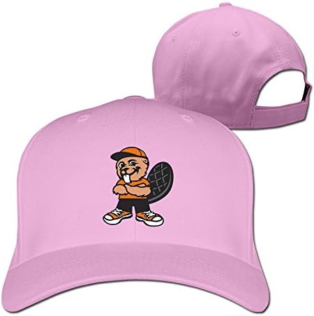 Cartoon Athlete Beavers Unisex Adjustable Solid Trucker Cap Pink