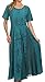 Sakkas Hailey Cap Sleeve Caftan Long Embroidered Stonewashed Dress