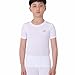 Kids Compression Shirt Underwear Boys Youth Under Base Layer Short Sleeve Top SK WH S White