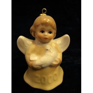 #!Cheap 2000 Annual Dated Goebel Angel Bell Ornament - Yellow - 25th Edition