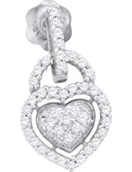 10KT White Gold 0.30 CTW Diamond HEART Earrings