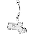 Black State of Massachusetts Belly Ring