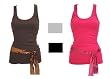 Love By Design Junior Ribbed Stretch Tank Top With Sequin Scarf 700019