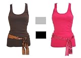 Love By Design Junior Ribbed Stretch Tank Top With Sequin Scarf 700019