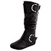 TOP Moda Womens Bank-85 Knee-High Round Toe Slouch Boot,Bank-85v2.0 Black 9