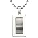Handsome Style: Designer Inspired Titanium Dog Tag Pendant for Men on a Stainless Steel Ball Chain with a Brushed-finish Contoured Centerpiece