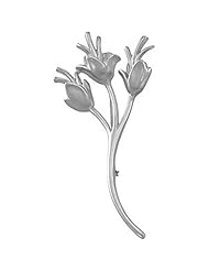 14K White Gold Flower Brooch -- LIFETIME WARRANTY