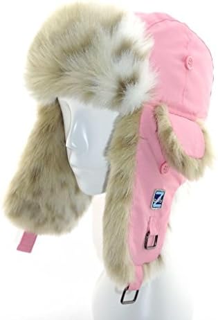Cozy Z Winter Taslon Faux Fur Aviator Hat Size M/L Color Pink