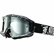 Fox Racing Main Pro Steel Faith Men's Motocross Motorcycle Goggles Eyewear w/ Free B&F Heart Sticker Bundle - Clear
