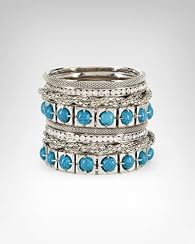 Crystal & Stone Bangle Set