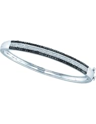 1.42CTW DIAMOND FASHION BANGLE 14K White-gold Real Charm Pendant