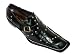 FIESSO BLACK METAL PERFORATIONS GENUINE LEATHER ITALIAN SHOES WITH BUCKLE ON THE SIDE