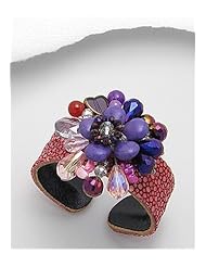 Flower Stingray Dyed Howlite Bracelet