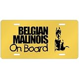 New  Belgian Malinois On Board  License Plate Dog