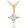1/3 carat Princess Cut Diamond Solitaire Pendant in Yellow Gold (HI/SI)