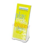 Office Depot Brochure Rack, Brochure Size, 7 3/4in.H x 4 3/8in.W x 3 1/4in.D, Clear