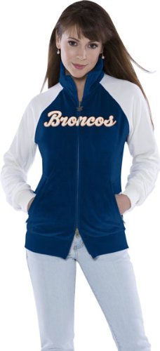 Denver Broncos Women's Full Zip Velour Cheer Jacket - Touch by Alyssa Milano