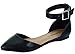 Breckelle's Women's Daisy-14 Ankle Strap Pointed Toe Ballet Flats
