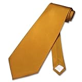 100% SILK Solid Gold Color Neck Tie. Men's NeckTie.