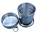 3CERA Stainless Steel Portable Outdoor Travel Camping Folding Collapsible Cup Metal Telescopic Keychain 240ml x 1pc