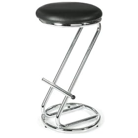 Milano Backless Counter Stool Swivel Black chrome by Home Decorators Collection
