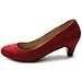 Ollio Women's Shoe Classic Mid Heel Faux Suede Pump