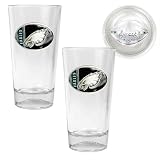 Philadelphia Eagles 2-Piece Pint Ale Glass Set with Football Bottom  (Oval Logo)