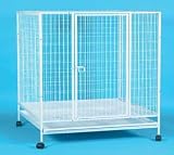 Tall Heavy Duty Pet Crate With Wheels *37 x 24 x 30**White*