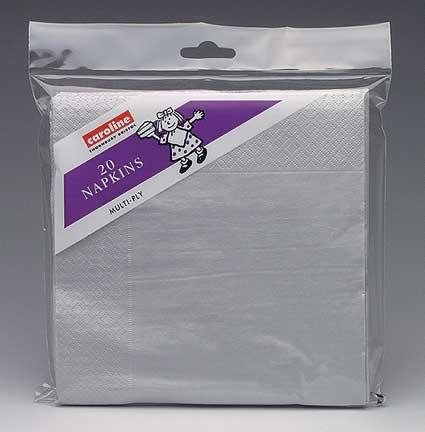 Childrens Toyshop  Toys : Catering Tableware | Napkins 33cm Silver