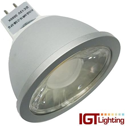 IGT Lighting LED MR16, 5W Warm White 3000K Bright Spot Light Lamp Bulbs,36 Degree Beam Angle, Recessed Track Light,300LM,Standard MR16 Shape,Input:12V DC