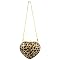 Leopard Animal Print Heart Shaped Hard Case Clutch