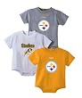 Pittsburgh Steelers Newborn Boys 0-3 Month 3 piece Bodysuit Set