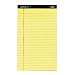 TOPS 63580 Docket Legal Ruled Pad, 16#, Legal Size, Canary, 50 Sheets/Pad, 12/pack