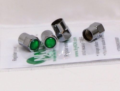 N2now Chrome Plated Composite Valve-stem Caps (4 Caps) Genuine Nitrogen Now Replacement Caps with Registration Card