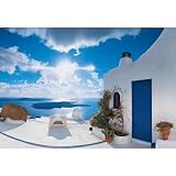 (100x144) Santorini Sunset Huge Wall Mural Art Print Poster
