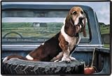 Basset Hound in Truck Doormat Mat Rug Home Decor