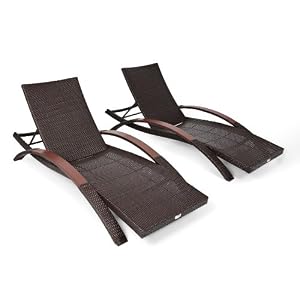 Strathwood Arc Rattan Lounge Chair, Set of 2, Espresso by