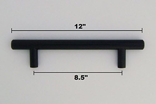 Celeste Designs - Oil Rubbed Bronze Matte Black Solid Kitchen Cabinet Bar Pull Handles - 12 mm (8.5" x 12")