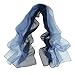 Long Chiffon Sheer Scarf Gradient - Pantonight Blue Shaded Colors Lightweight Scarf For Womens (Color 087)