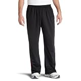 adidas Men's 3-Stripes Pant, Black, University Red, Large