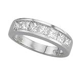 14K White Gold 1 1/4 ct. Princess Cut Diamond Wedding Band